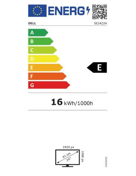 210-AZGT LCD Monitor, DELL, SE2422H, 23.8", Business, Panel VA, 1920x1080, 16:9, 75Hz, Matte, 5 ms, Tilt, Colour Black, 210-AZGT