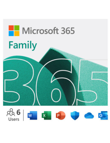 Microsoft | 365 Family | 6GQ-01897 | M365 Family | FPP | License term 1 year(s) | English | EuroZone Medialess