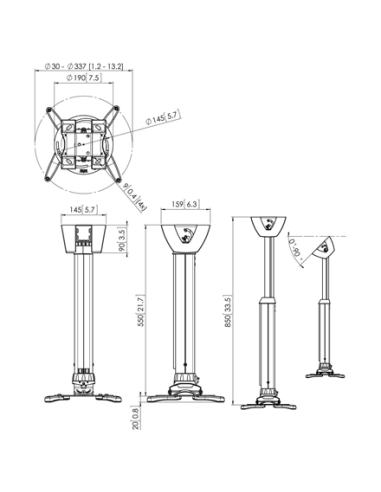 Vogels | Projector Ceiling mount | PPC1555W |...