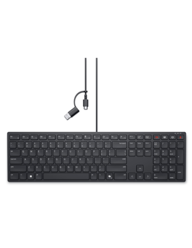 Dell | Collaboration Keyboard | KB525C | Keyboard | Wired | Ukrainian (QWERTY) | Black | USB-C