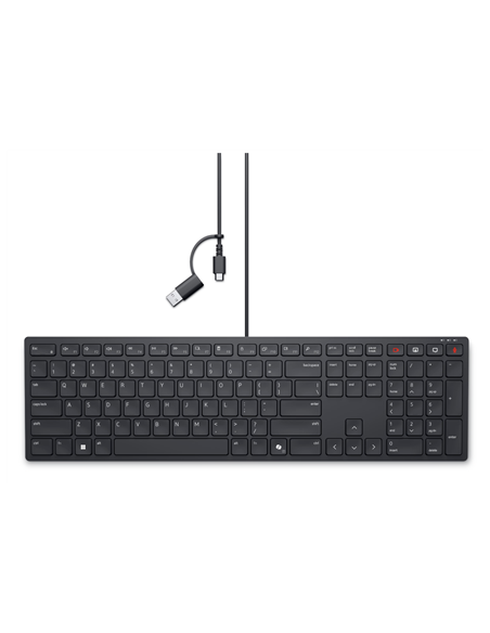 Dell | Collaboration Keyboard | KB525C | Keyboard | Wired | Russian | Black | USB-C