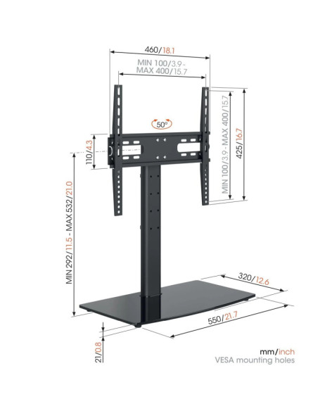 Vogels | Desk Mount | MS3085-A1 Table-Top Stand Medium | Full motion | 32-65 " | Black