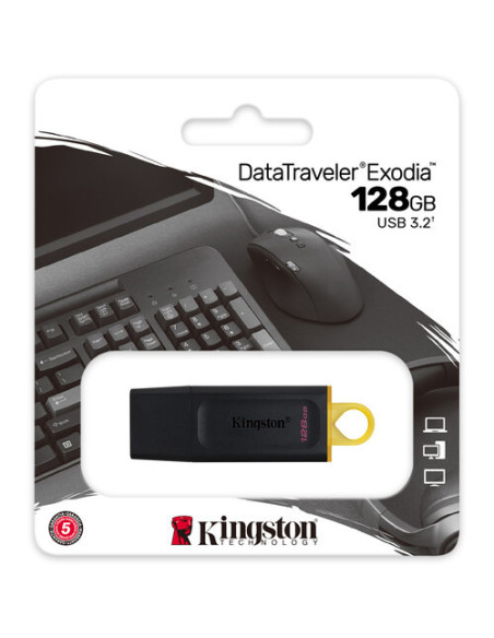 Kingston | DataTraveler Exodia | 128 GB | USB 3.2 | Black