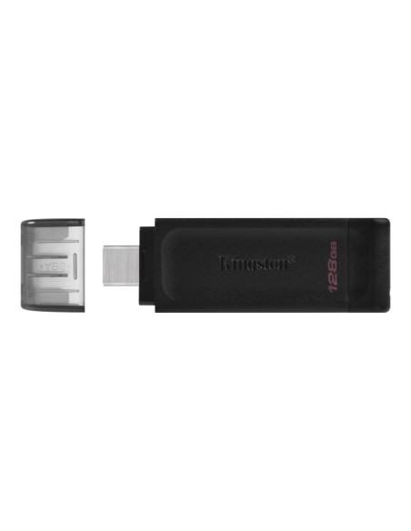 Kingston | USB Flash Drive | DataTraveler 70 | 128 GB | USB 3.2 Gen 1 Type-C | Black