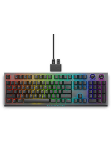 Dell | Alienware Tri-Mode AW920K | Wireless Gaming Keyboard | Wireless | RGB LED light | US | Bluetooth | Dark Side of the Moon