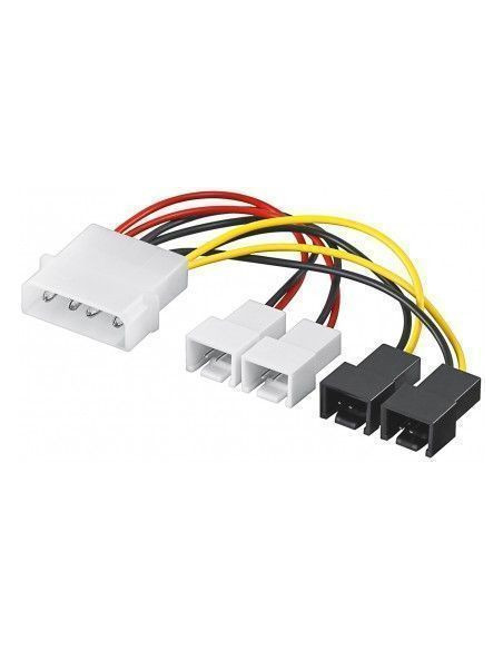 Goobay | Power cable/adapter for PC fans 5.25 inch male to fan 2x 12 V/2x 5 V