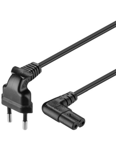 Goobay | Euro connection cord, both ends angled | 97344 | Black Euro male (Type C CEE 7/16) | Device socket C7