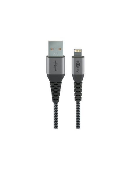 Goobay | Lightning to USB-A Textile Cable with Metal Plugs | 49268 | USB-A to Lightning