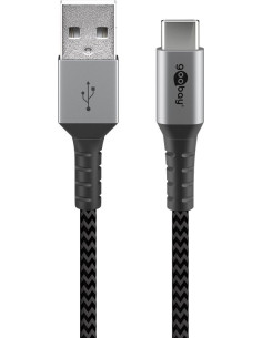 Goobay | USB-C to USB-A Textile Cable with Metal Plugs |...
