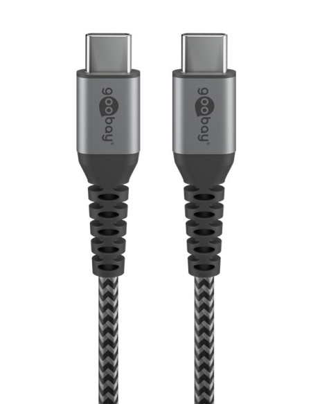 Goobay | USB-C to USB-C Textile Cable with Metal Plugs | 49302 | USB-C to USB-C USB-C male | USB-C male