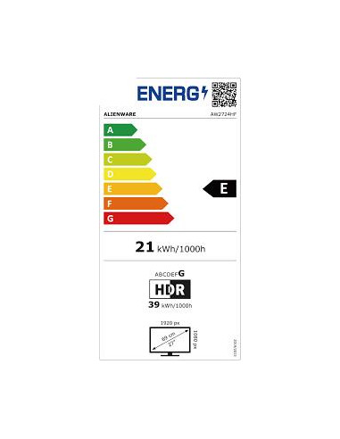 LCD Monitor, DELL, AW2724HF, 27", Gaming, Panel...