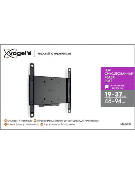 Vogels | Wall mount | MA2000-A1 | Fixed | 26-40 " | Maximum weight (capacity) 30 kg | Black