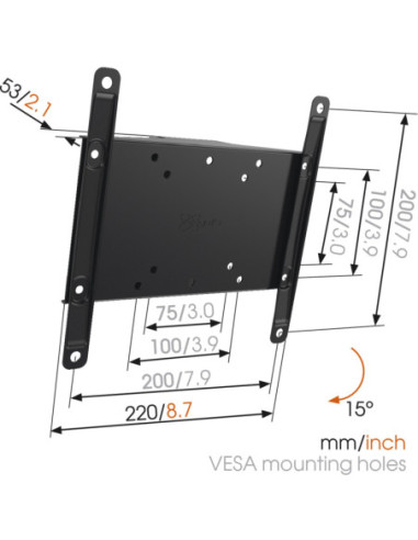 Vogels | Wall mount | MA2010-A1 Tilt | Tilt | 26-40 " | Maximum weight (capacity) 30 kg | Black