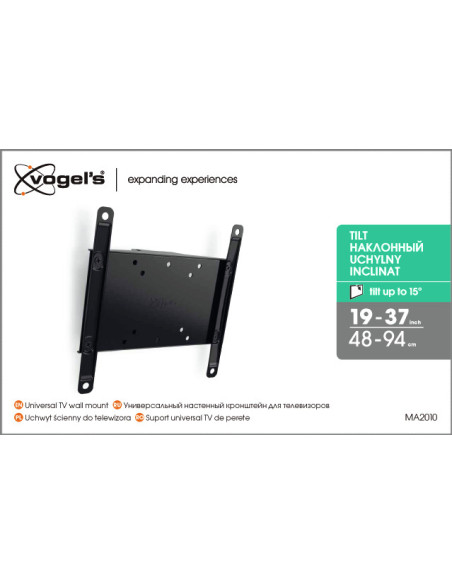 Vogels | Wall mount | MA2010-A1 Tilt | Tilt | 26-40 " | Maximum weight (capacity) 30 kg | Black