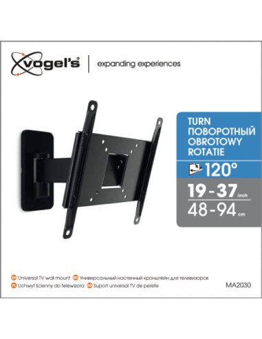 Vogels | Wall mount | MA2030-A1 | Full motion | 19-40 " | Maximum weight (capacity) 15 kg | Black