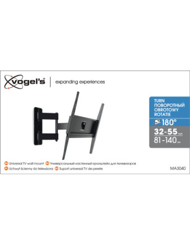 Vogels | Wall mount | MA3040-A1 | Full Motion | 32-65 " | Maximum weight (capacity) 25 kg | Black