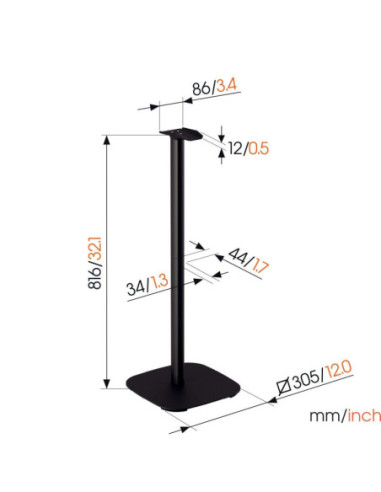 Vogels Floor stand | SFS 4133 Sonos speaker stand for Era 300 | Maximum weight (capacity) 4.5 kg | Black