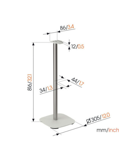 Vogels Floor stand | SFS 4133 Sonos speaker stand for Era 300 | Maximum weight (capacity) 4.5 kg | White