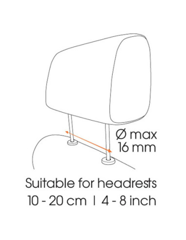 Vogels TMS 1020 Tablet Car Pack | Tilt | 7-13 " | Maximum weight (capacity) 1 kg | Black