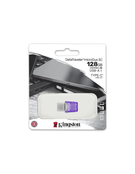Kingston | DataTraveler | DT Micro Duo 3C | 128 GB | USB Type-C and Type-A | Purple
