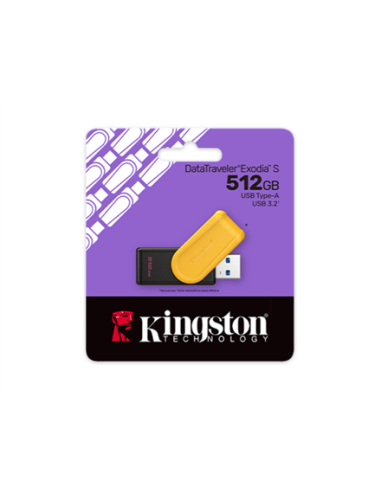Kingston USB Flash Drive | DataTraveler Exodia S | 512 GB | USB 3.2 Gen 1 | Black/Yellow