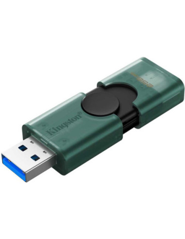 Kingston USB Flash Drive | DataTraveler Duo | 256 GB | USB Type-A and USB Type-C | Black/Green