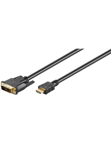 Goobay | DVI-D/HDMI cable, gold-plated | DVI-D male Single-Link (18+1 pin) | HDMI male (type A) | HDMI to DVI-D | 1.5 m