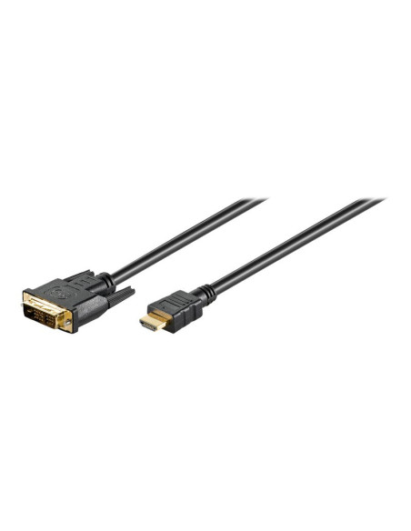 Goobay | DVI-D/HDMI cable, gold-plated | DVI-D male Single-Link (18+1 pin) | HDMI male (type A) | HDMI to DVI-D | 1.5 m