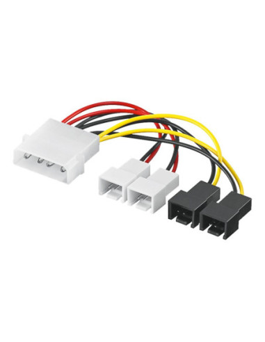 Goobay | Power cable/adapter for PC fans 5.25 inch male to fan 2x 12 V/2x 5 V