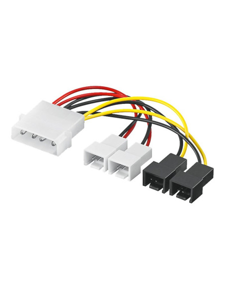 Goobay | Power cable/adapter for PC fans 5.25 inch male to fan 2x 12 V/2x 5 V