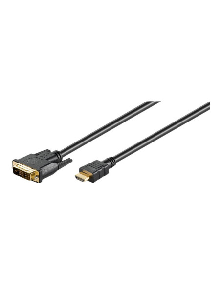 Goobay | DVI-D/HDMI cable, gold-plated | 51580 | DVI-D male Single-Link (18+1 pin) | HDMI male (type A) | HDMI to DVI-D | 2 m