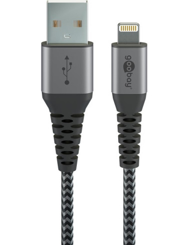 Goobay | Lightning to USB-A Textile Cable with Metal Plugs | 49268 | USB-A to Lightning