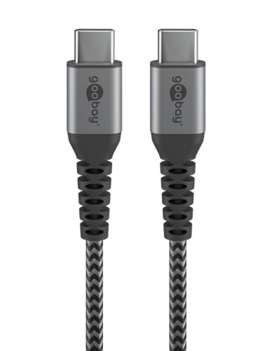 Goobay | USB-C to USB-C Textile Cable with Metal Plugs | 49302 | USB-C to USB-C USB-C male | USB-C male