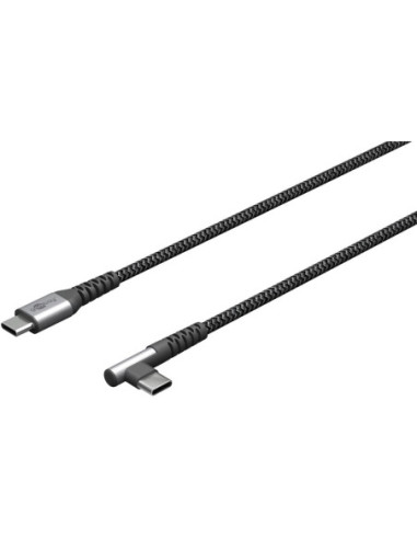 Goobay | 64659 USB-C to USB-C Textile Cable with Metal Plugs, 1 m | USB-C to USB-C