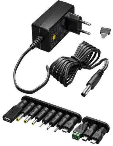 Goobay | 64568 Universal Power Supply 3 V - 12 V, Max. 12 W, Black