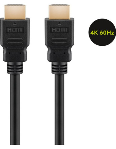 Goobay 60627 High Speed HDMI Cable with Ethernet, 4K/60Hz, Black | HDMI | 15 m