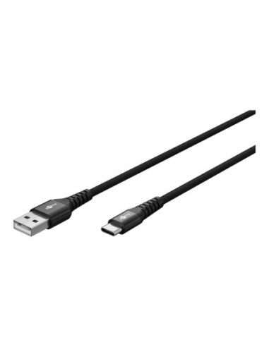 Goobay | USB-C to USB-A Supersoft Textile Cable with Metal Plugs | 74526 | USB-C to USB-A