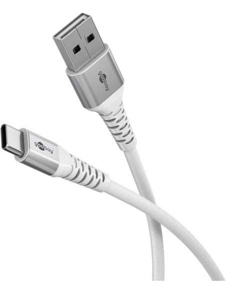 Goobay | USB-C to USB-A Supersoft Textile Cable with Metal Plugs | 74530