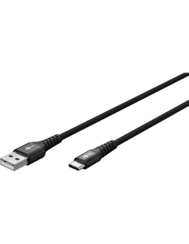 Goobay | USB-C to USB-A Supersoft Textile Cable with Metal Plugs | 74527