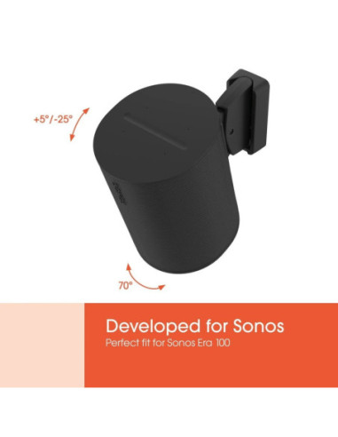 Vogels Wall mount | Speaker Wall Mount for Sonos Era 100 | Tilt, rotate | Maximum weight (capacity) 7 kg | Black