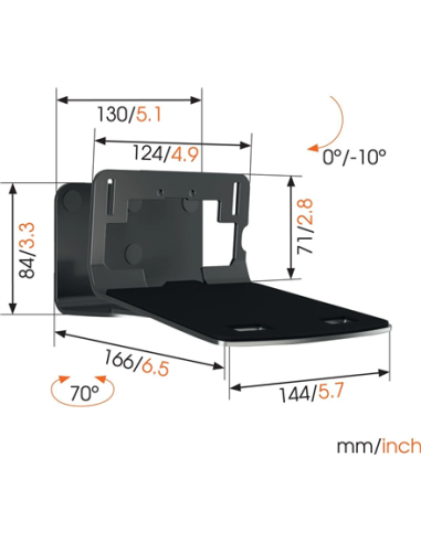Vogels | Wall mount | SOUND 3205 Speaker Wall Mount | Tilt | Maximum weight (capacity) 6.5 kg | Black