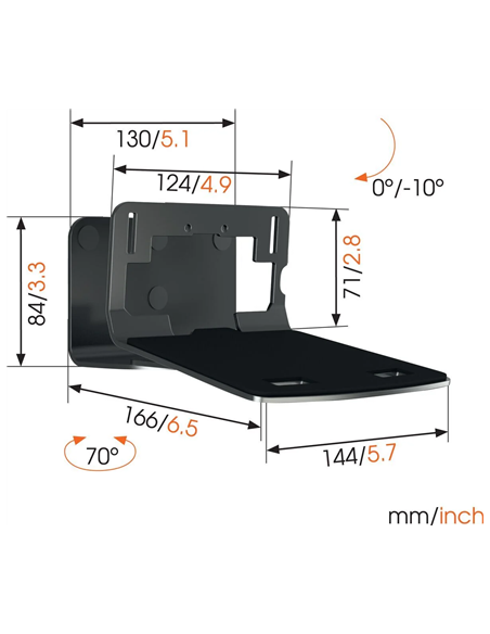 Vogels | Wall mount | SOUND 3205 Speaker Wall Mount | Tilt | Maximum weight (capacity) 6.5 kg | Black