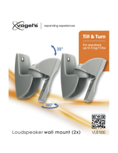 Vogels | Loundspeaker Mount | VLB500 2 pcs. | Turn, Tilt | Maximum weight (capacity) 5 kg | Black