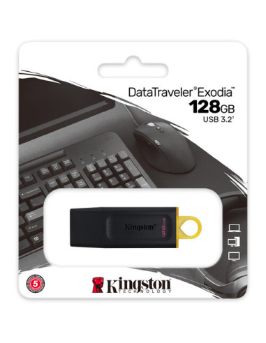 Kingston | DataTraveler Exodia | 128 GB | USB Type-A | Black