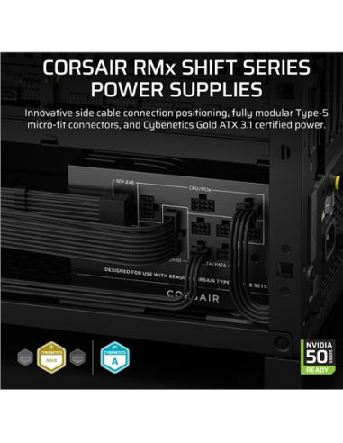 Corsair Fully Modular ATX Power Supply (EU) | RM1000x SHIFT | 1000 W | Black