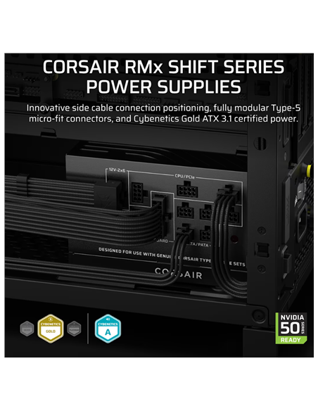 Corsair Fully Modular ATX Power Supply (EU) | RM1000x SHIFT | 1000 W | Black