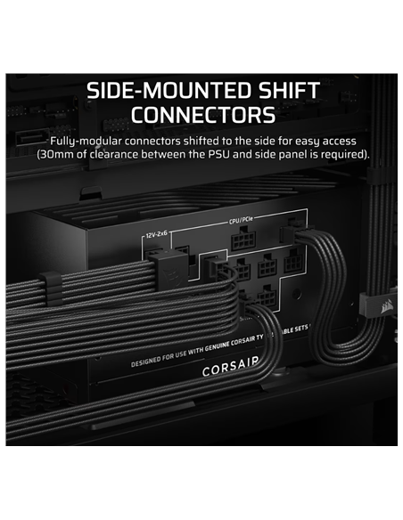 Corsair Fully Modular ATX Power Supply (EU) | RM1000x SHIFT | 1000 W | Black