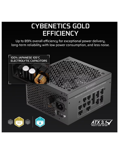 Corsair Fully Modular ATX Power Supply (EU) | RM1000x SHIFT | 1000 W | Black