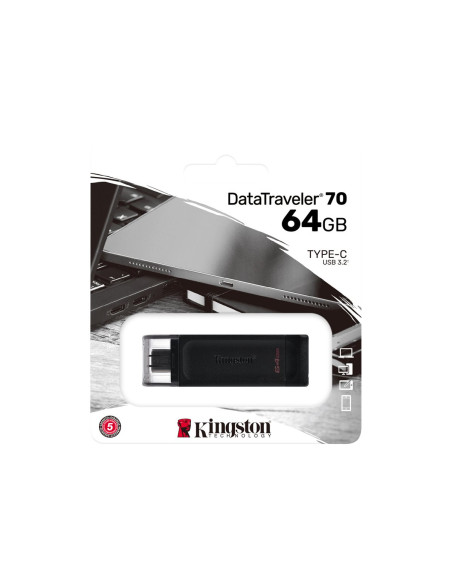 Kingston | DataTraveler 70 | 64 GB | USB Type-C | Black