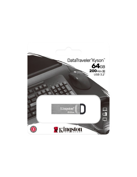 Kingston | USB Flash Drive | DataTraveler Kyson | 64 GB | USB Type-A | Black/Grey